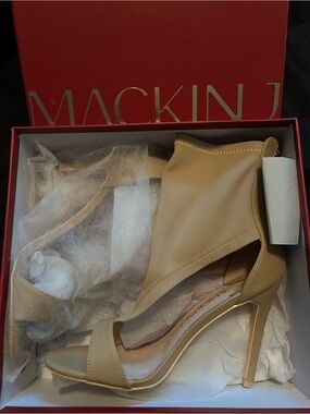 Nude Ankle-Sleeve Stiletto Sandals